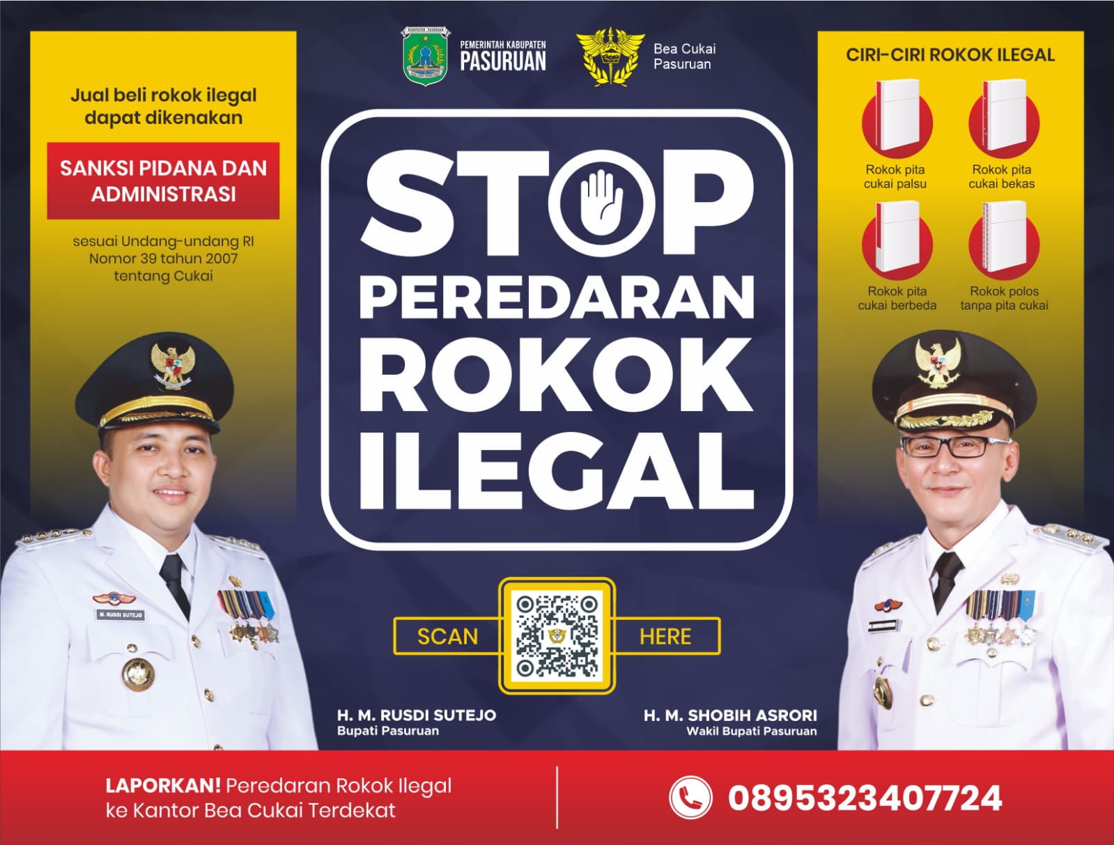 Gencarkan Sosialisasi Bahaya Rokok Ilegal, Pemkab Pasuruan "Stop Peredaran Rokok Ilegal"