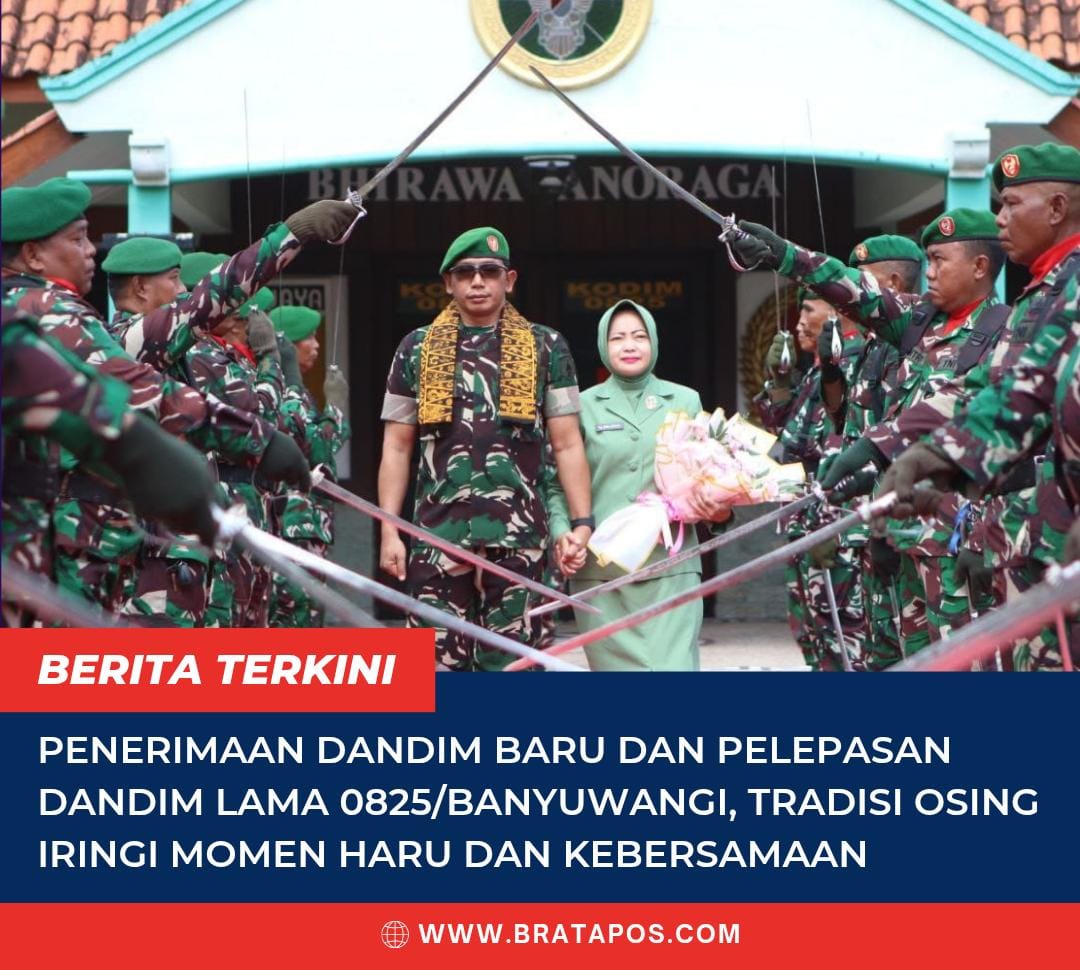 Penerimaan Dandim Baru dan Pelepasan Dandim Lama 0825/Banyuwangi, Tradisi Osing Iringi Momen Haru dan Kebersamaan