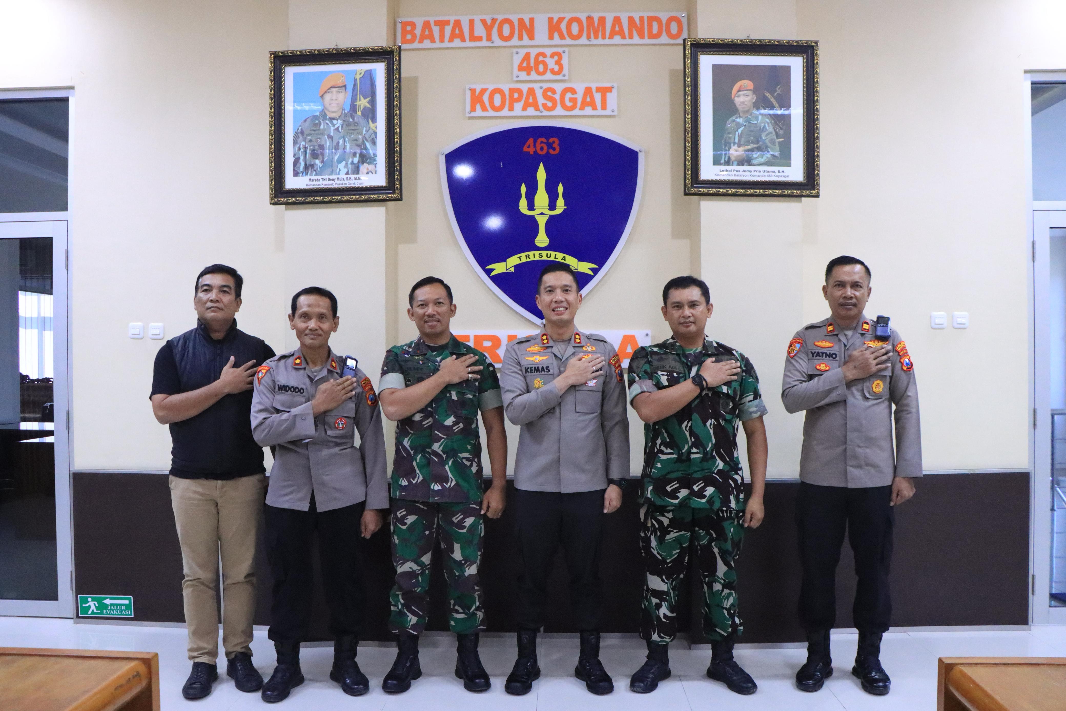 Pererat Sinergi TNI-Polri, Kapolres Madiun Kunjungi Batalyon Komando 463 Kopasgat TNI AU
