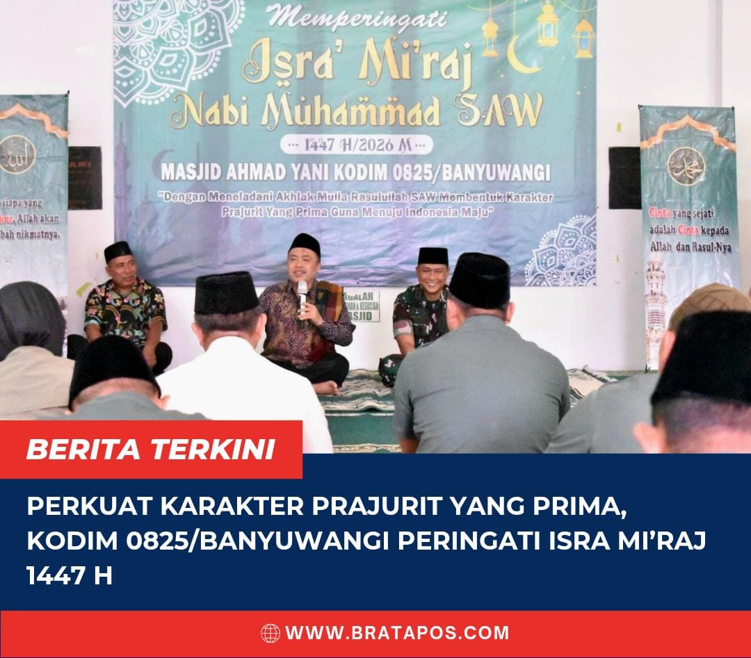 Perkuat Karakter Prajurit yang Prima, Kodim 0825/Banyuwangi Peringati Isra Mi’raj 1447 H