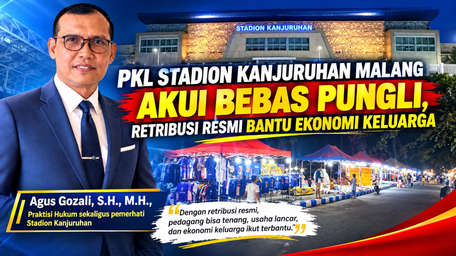 PKL Stadion Kanjuruhan Malang Akui Bebas Pungli, Retribusi Resmi Bantu Ekonomi Keluarga
