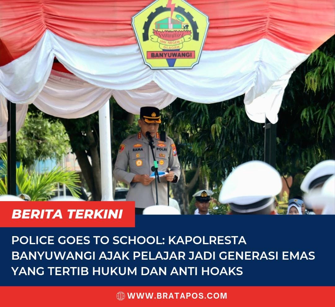 Police Goes To School, Kapolresta Banyuwangi Ajak Pelajar Jadi Generasi Emas yang Tertib Hukum dan Anti Hoaks