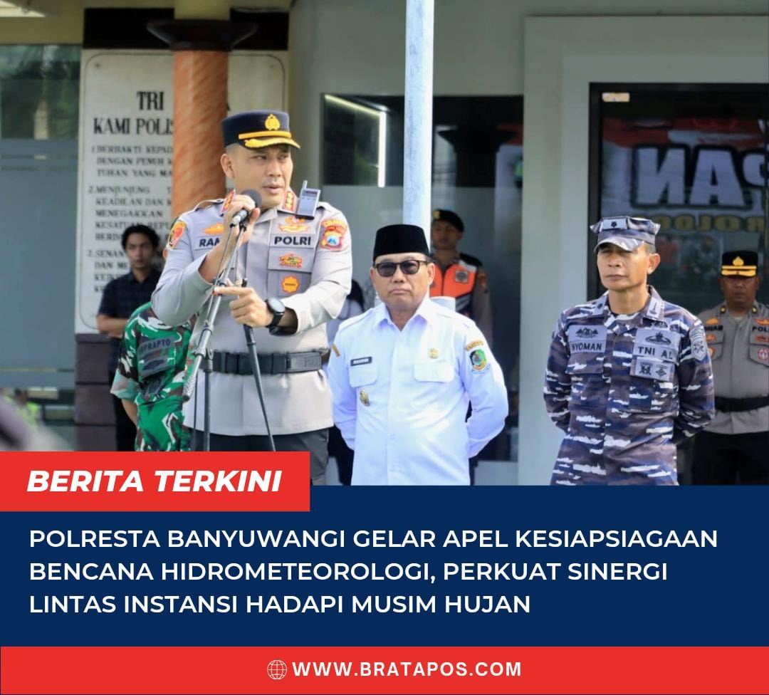 Polresta Banyuwangi Gelar Apel Kesiapsiagaan Bencana Hidrometeorologi, Perkuat Sinergi Lintas Instansi Hadapi Musim Hujan