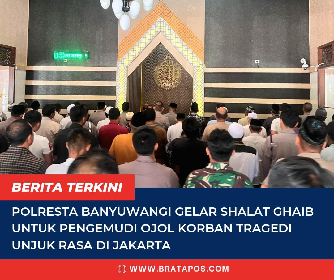 Polresta Banyuwangi Gelar Shalat Ghaib untuk Pengemudi Ojol Korban Tragedi Unjuk Rasa di Jakarta