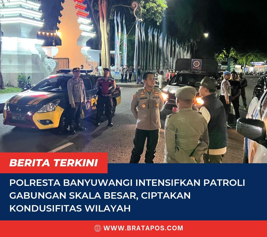 Polresta Banyuwangi Intensifkan Patroli Gabungan Skala Besar, Ciptakan Kondusifitas Wilayah