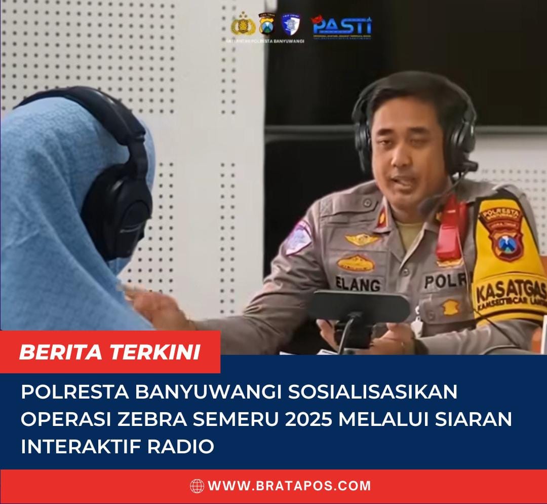 Polresta Banyuwangi Sosialisasikan Operasi Zebra Semeru 2025 melalui Siaran Interaktif Radio