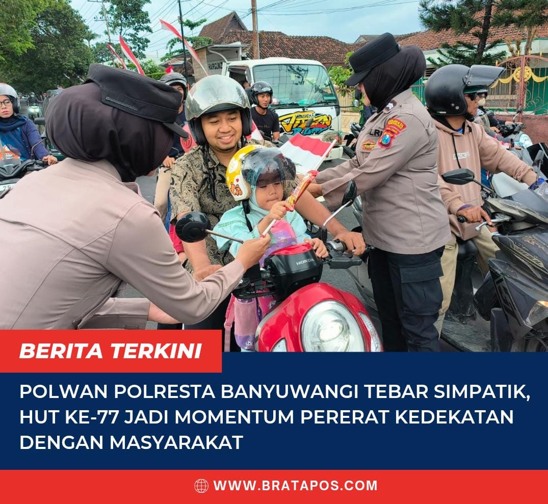 Polwan Polresta Banyuwangi Tebar Simpatik, HUT ke-77 Jadi Momentum Pererat Kedekatan dengan Masyarakat