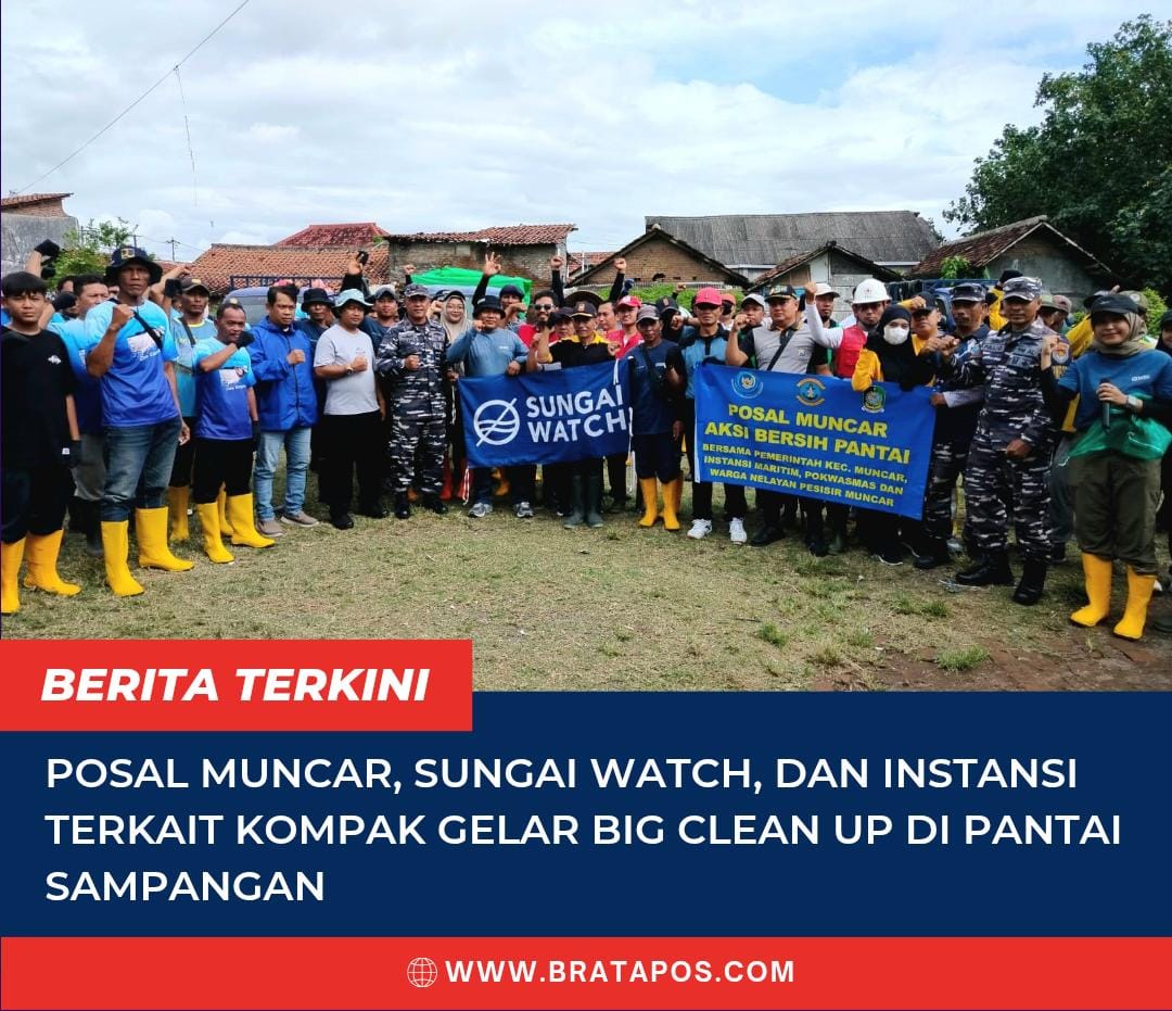 Posal Muncar, Sungai Watch, dan Instansi Terkait Kompak Gelar Big Clean Up di Pantai Sampangan