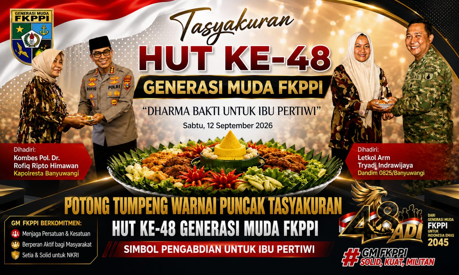 Potong Tumpeng Warnai Puncak Tasyakuran HUT ke-48 GM FKPPI Banyuwangi, Simbol Pengabdian untuk Ibu Pertiwi