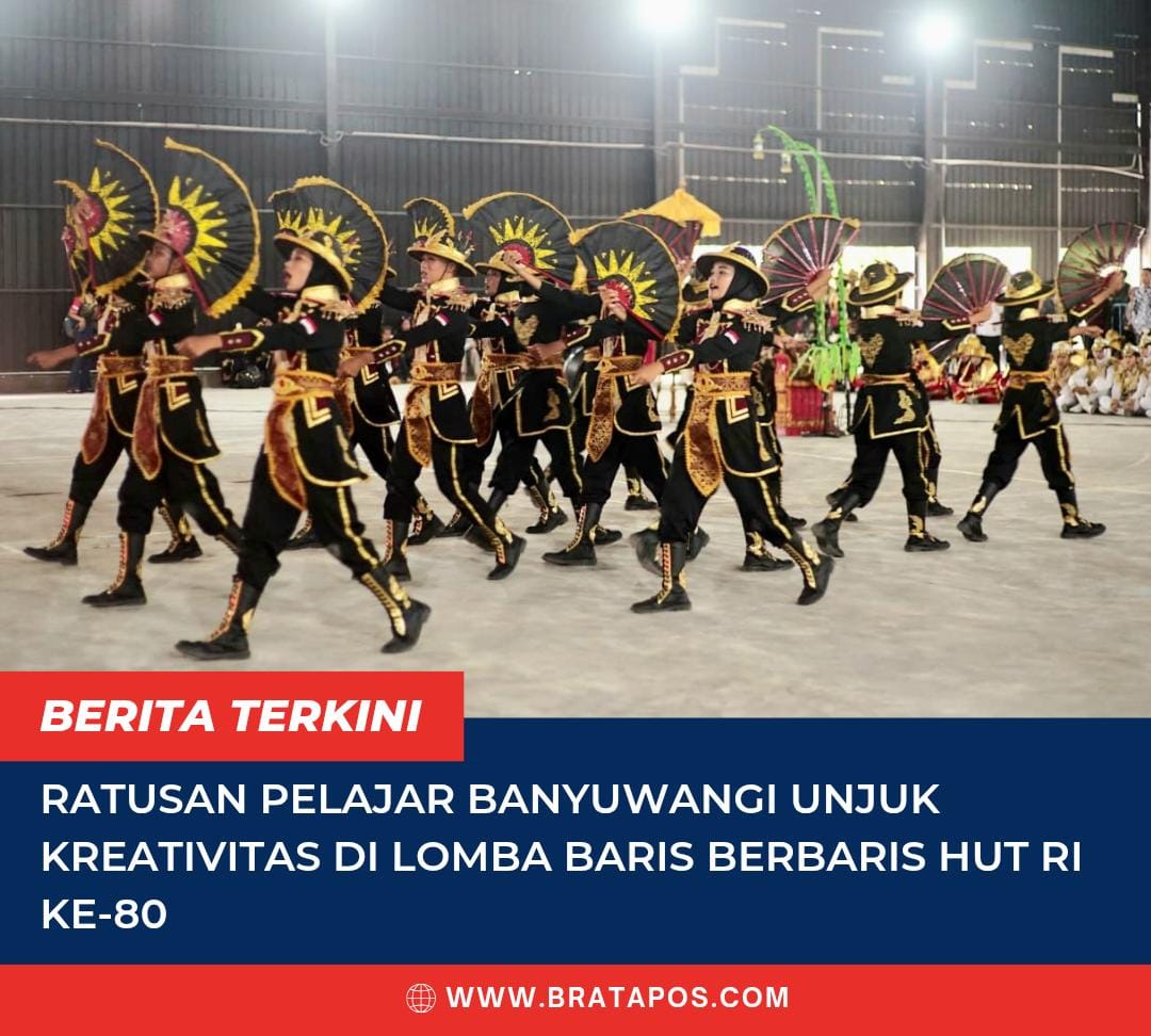 Ratusan Pelajar Banyuwangi Unjuk Kreativitas di Lomba Baris Berbaris HUT RI ke-80