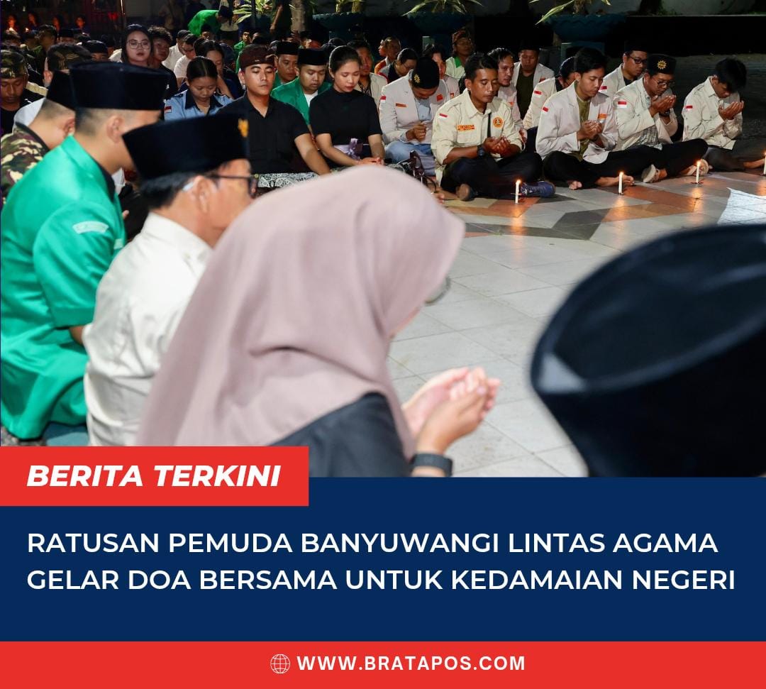 Ratusan Pemuda Banyuwangi Lintas Agama Gelar Doa Bersama untuk Kedamaian Negeri