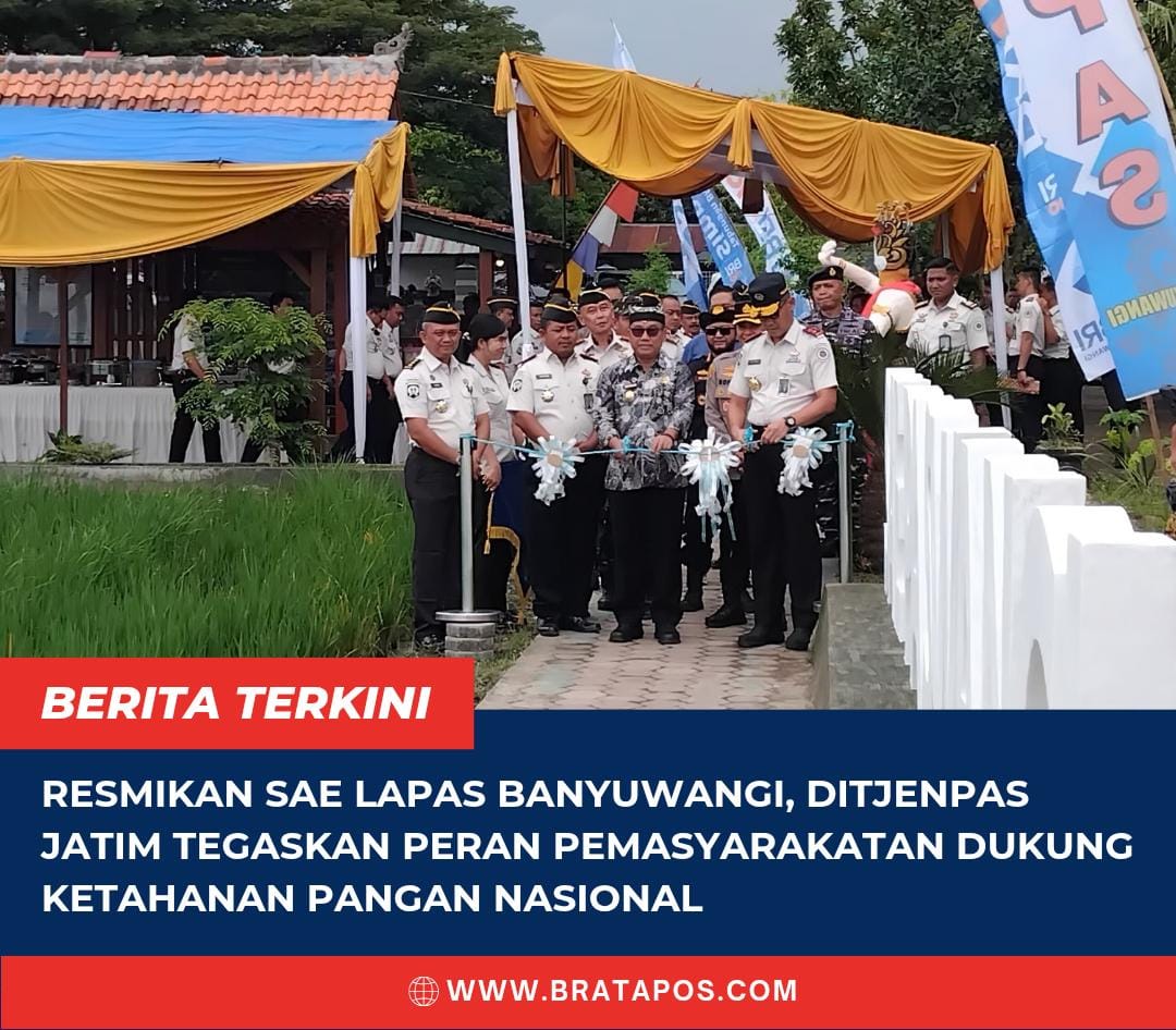 Resmikan SAE Lapas Banyuwangi, Ditjenpas Jatim Tegaskan Peran Pemasyarakatan Dukung Ketahanan Pangan Nasional