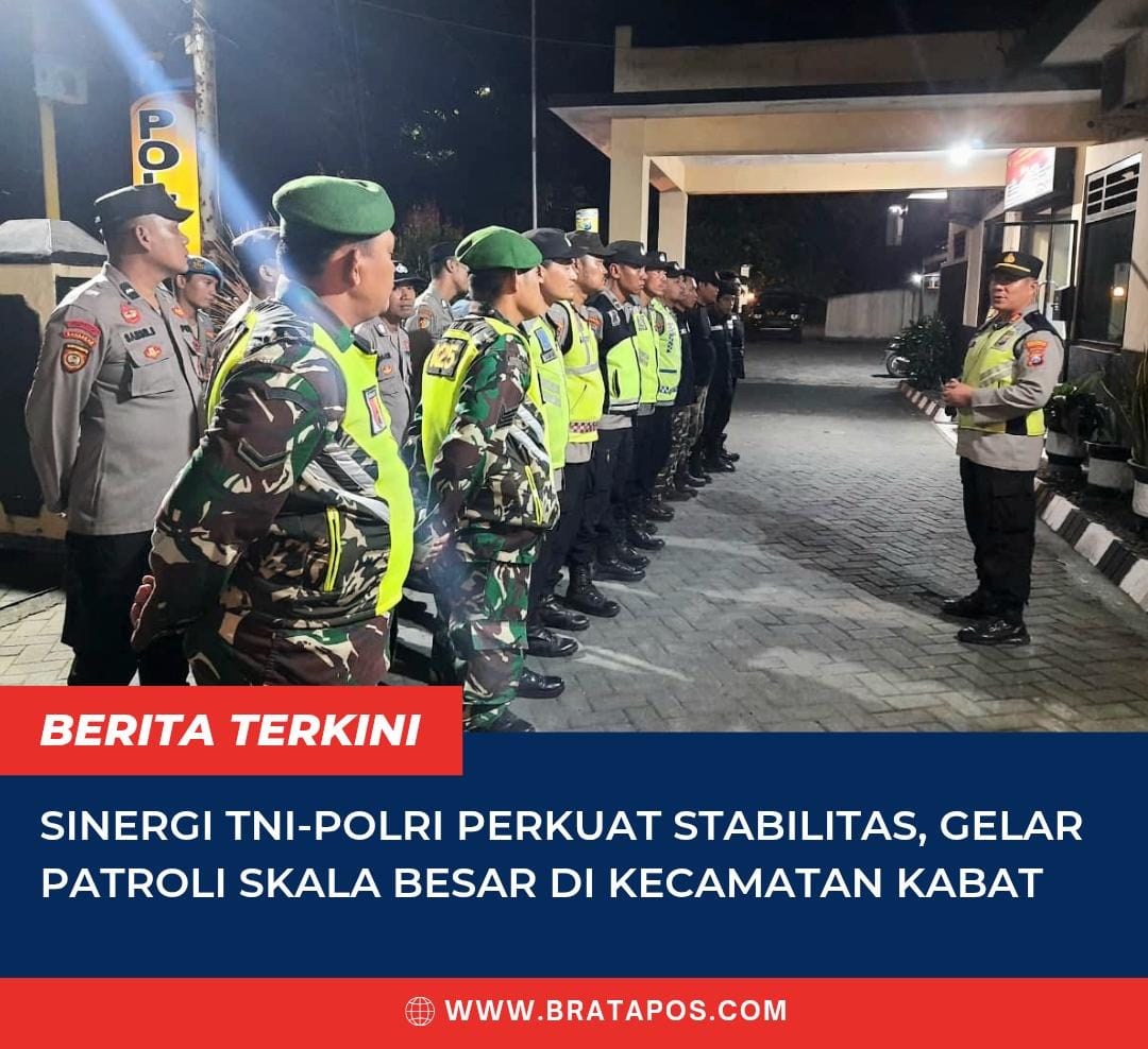 Sinergi TNI-Polri Perkuat Stabilitas, Gelar Patroli Skala Besar di Kecamatan Kabat