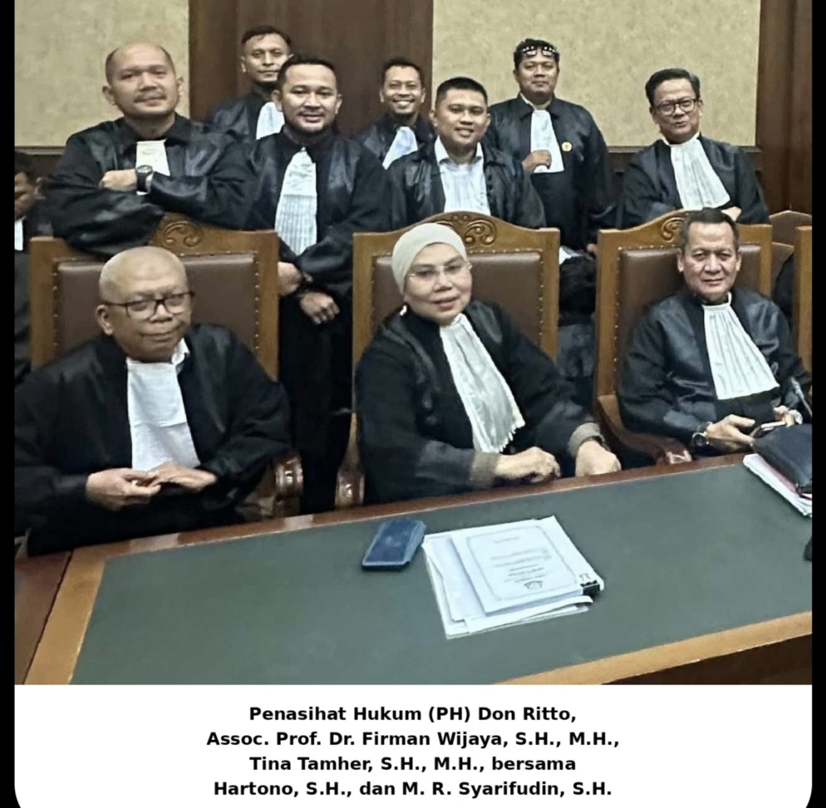 Tim PH Don Ritto,  Siap Ajukan Eksepsi, Dakwaan Jaksa Akan Di Uji, Di Persidangan
