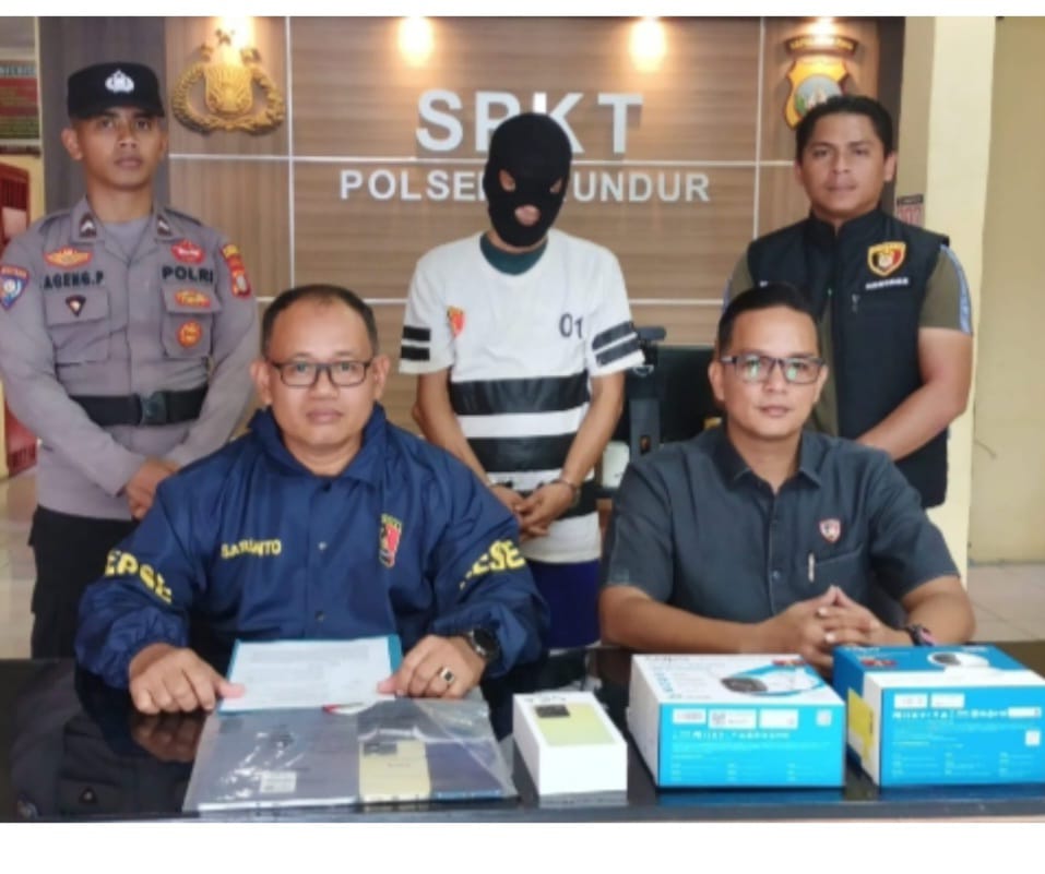 Unit Reskrim Polsek Kundur.Aman kan pelaku pencurian di Wilyah hukum  Polsek Kundur