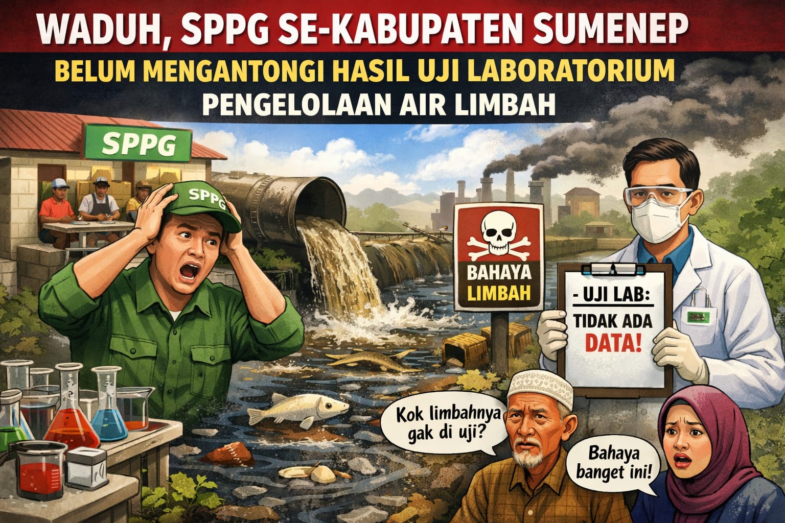 Waduh, SPPG Se-Kabupaten Sumenep Belum Mengantongi Hasil Uji Laboratorium Pengelolaan Air Limbah