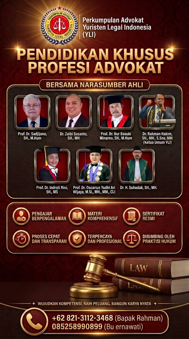 YLI Buka Pendidikan Khusus Profesi Advokat, Hadirkan Sejumlah Akademisi dan Praktisi Hukum